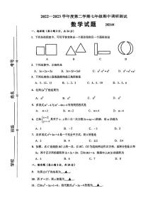 江苏省淮安市淮阴区2022-2023学年七年级下学期期中调研测试数学试题