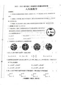 河南省平顶山市叶县2022-2023学年八年级下学期4月期中数学试题