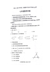 山东省聊城市阳谷县2022--2023学年七年级数学下学期期中测试题+