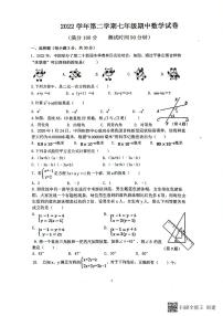 浙江省宁波市鄞州区东吴、咸祥镇中学等八校联考2022--2023学年下学期七年级期中数学试卷