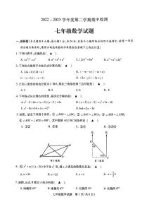 江苏省徐州市2022-2023学年下学期期中检测七年级数学试卷