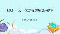 浙教版七年级上册5.3  一元一次方程的解法一等奖课件ppt