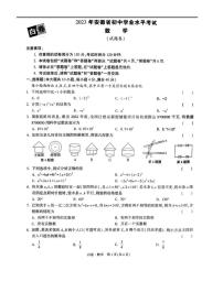 2023年安徽省初中学业水平考试九年级数学（白卷）