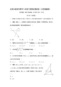 北师大版初中数学八年级下册期末测试卷（含答案解析）