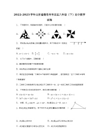 2022-2023学年山东省青岛市市北区八年级（下）期中数学试卷（含解析）