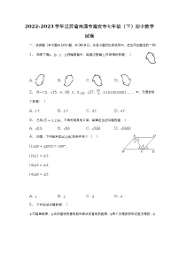 2022-2023学年江苏省南通市海安市七年级（下）期中数学试卷（含解析）