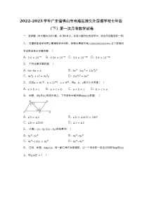 2022-2023学年广东省佛山市南海区瀚文外国语学校七年级（下）第一次月考数学试卷（含解析）