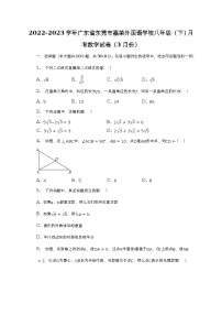 2022-2023学年广东省东莞市嘉荣外国语学校八年级（下）月考数学试卷（3月份）（含解析）