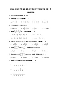 2022-2023学年福建省泉州市永春五中片区七年级（下）期中数学试卷（含解析）