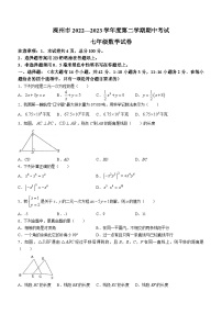 河北省唐山市滦州市2022-2023学年七年级下学期期中考试数学试题(含答案)