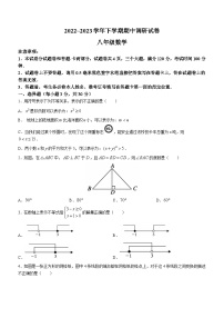 河南省平顶山市舞钢市2022-2023学年八年级下学期期中数学试题(含答案)