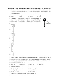 2023年浙江省杭州市下城区采荷中学中考数学模拟试卷（4月份）（含解析）