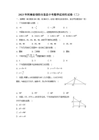 2023年河南省信阳市息县中考数学适应性试卷（二）（含解析）