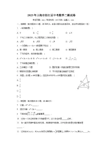 2023年上海市松江区中考数学二模试卷（含解析）