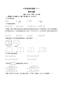 2023年安徽省六安皋城中学一模数学试题（含答案）