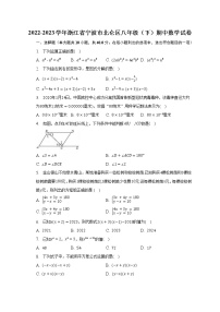 2022-2023学年浙江省宁波市北仑区八年级（下）期中数学试卷（含解析）