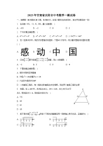 2023年甘肃省庆阳市中考数学一模试卷（含解析）