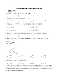 2023年中考数学复习专题--函数练习附答案