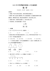 2023年中考押题预测卷01（安徽卷）-数学（考试版）A4