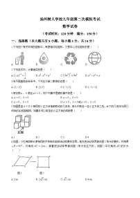 2023年江苏省扬州中学教育集团树人学校中考二模数学试题(含答案)