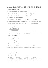 2022-2023学年江苏省常州二十四中七年级（下）期中数学试卷（含解析）