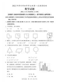 2022年福建省漳州市初中毕业班第一次质量检测数学试题