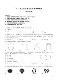 2022-2023 届湖南师大附中集团九年级第三次质量调研检测数学试卷及参考答案