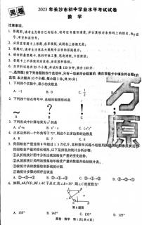 2023长沙万维中考数学模拟黑卷