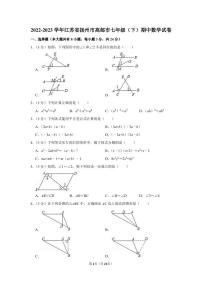 2022-2023学年江苏省扬州市高邮市七年级下学期期中数学模拟试卷及答案解析