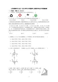 山东省德州市2022～2023学年九年级数学上册期末学业水平质量检测