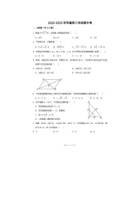 福建省莆田市擢英中学2022-2023学年八年级下学期期中数学试卷