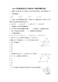 2023年河南省郑州市九校联考中考数学模拟试卷（含解析）