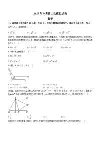 2023年安徽省滁州市凤阳县东片中考二模数学试题（含答案）