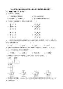 2023年浙江省杭州市初中毕业生学业水平测试数学模拟试题(三)(含答案)