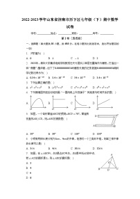 +山东省济南市历下区2022-2023学年七年级下学期期中数学试卷+