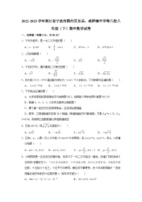 2022-2023学年浙江省宁波市鄞州区东吴、咸祥镇中学等八校八年级（下）期中数学试卷（含解析）