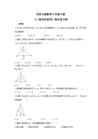 北师大版数学八年级下册《三角形的证明》期末复习卷（含答案）