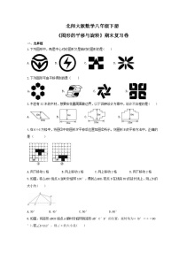 北师大版数学八年级下册《图形的平移与旋转》期末复习卷（含答案）