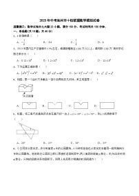 2023年安徽省池州市十校联盟中考数学模拟试卷（含答案）