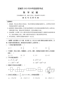 2023年湖北省襄阳市宜城市中考适应性考试数学试题(含答案)