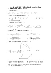 2022—2023学年苏科版数学七年级下册期末测试题（1）+