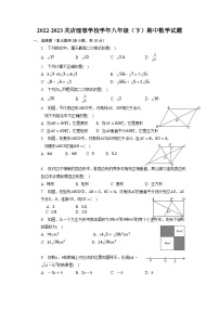 河南省信阳市息县关店理想学校2022-2023学年下学期八年级数学期中复习试题