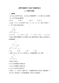 初中数学北师大版八年级下册第一章 三角形的证明4 角平分线一课一练