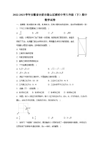 2022-2023学年安徽省合肥市蜀山区琥珀中学八年级（下）期中数学试卷（含解析）