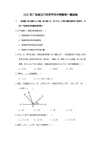 2022年广东省江门市开平市中考数学一模试卷