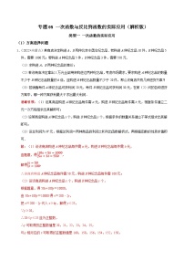 专题08 一次函数与反比例函数的实际应用-2023年中考数学二轮复习核心考点拓展训练（解析版）