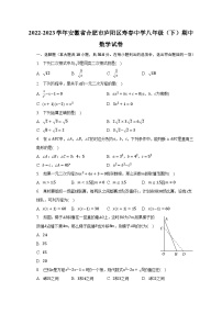 2022-2023学年安徽省合肥市庐阳区寿春中学八年级（下）期中数学试卷（含解析）