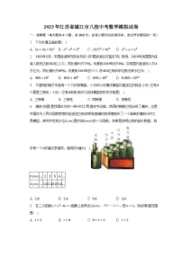 2023年江苏省镇江市八校中考数学模拟试卷（含解析）