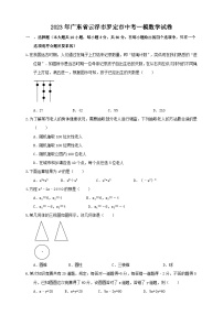 2023年广东省云浮市罗定市中考一模数学试卷（含答案）