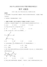 2023年云南省红河州中考数学模拟冲刺复习